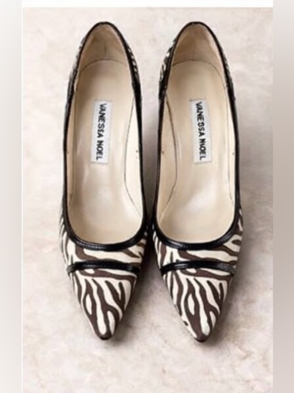 [Vanessa Noel] Dark Brown Zebra Print Heels Sz: 7 [IT 37.5]